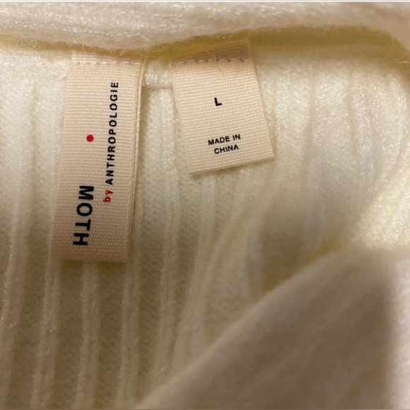 EUC Moth Anthropology Beautiful Ivory Soft Sweater - Size L - Picture 4 of 7